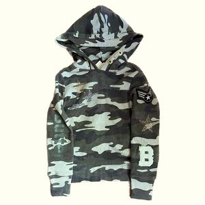 NWT Butter Super Soft Camo Military Hoodie Sweatshirt Split Slit Back